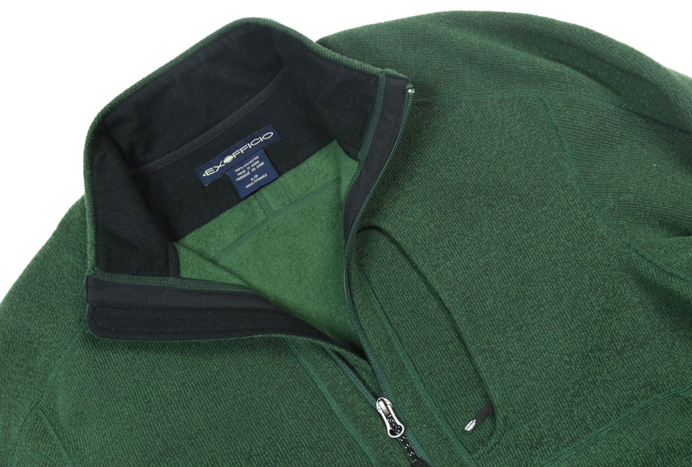 ExOfficio Fleece Jacket Mens Small Green Long Sleeve Full-Zip Outdoors Hiking